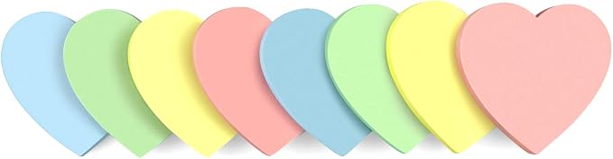 Heart Shape Sticky Notes 4 Color Pastel Colorful Sticky Pad 75 Sheets/Pad - Image 2
