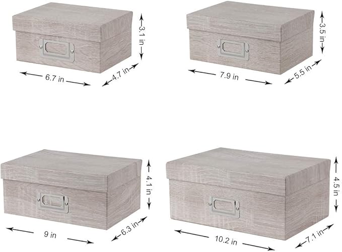 Briful Photo Boxes with Lids - 4 in 1 Set Waterproof Storage Boxes with Handles - Image 3