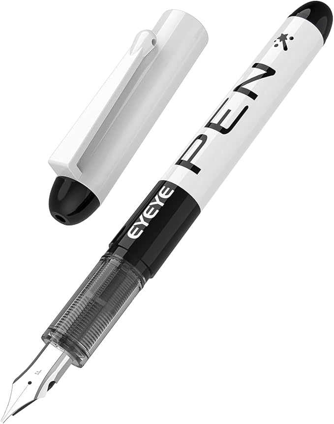 EYEYE Fountain Pens for Writing, 8 Pack Assorted Colors Fine Point Disposable Fountain Pens Stainless Steel Nib, Smooth Writing for Calligraphy, Journaling, Drafting, Sketching, Doodling & Gifts-DeskLoop Office