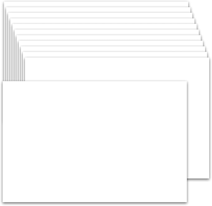 100 Pack 4x6 Cardstock Paper, 80lb White Blank Index Cards Thick Paper by Prudiut