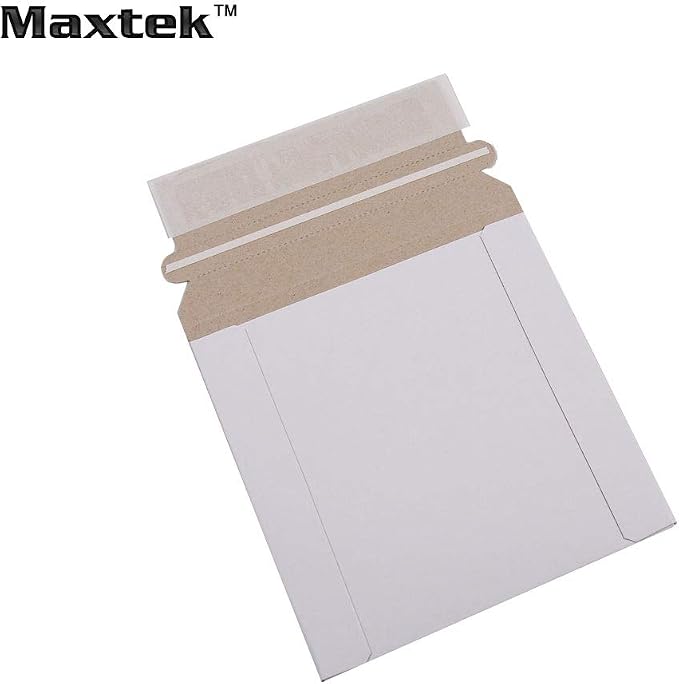 Maxtek 100 Stay Flat CD/DVD White Cardboard Mailers, 5 1/4 x 5 1/4 inch - Image 2