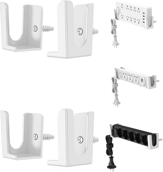 Power Strip Holder, 2 Set Power Strip Wall Mount, Punch Free Socket Holder Fit by NOTMBESTM