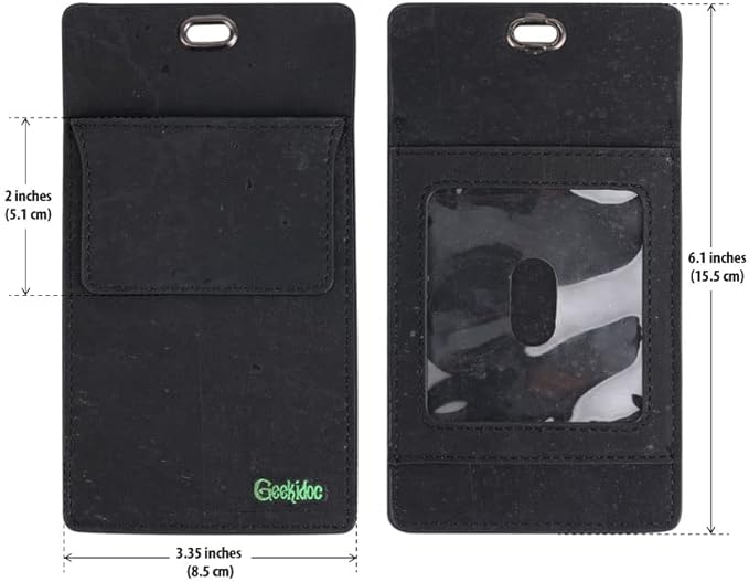 Premium Portuguese Cork Pocket Protector for Men | Multi-Use Pocket Protectors for Shirts and Lab Coats | For Pen, Pencils, Pointers, and More | 2 Pack of Black Pocket Organizer Protectors-DeskLoop Office