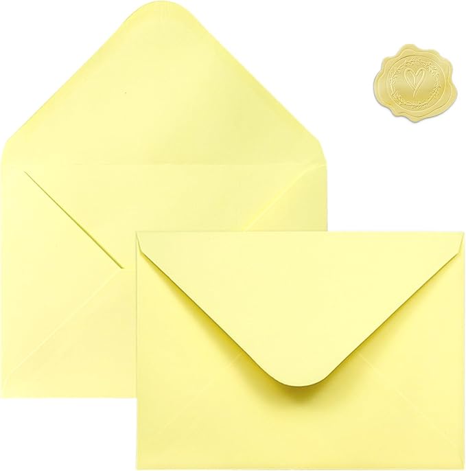 50 PCS Light Yellow Colorful A7 Envelopes by YINUOYOUJIA