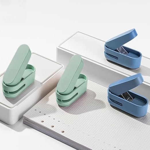 Magnoloran 2 Pack Single Hole Punch, 1/4 inch Mini Small Hole Puncher Heavy Duty Paper Hole Puncher Small Hole Punch One Hole Puncher for Crafts Paper Cards Tags Scrapbook-Blue&Green-DeskLoop Office