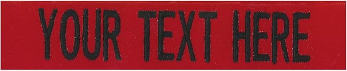 Custom Uniform Name Tapes Solid Colors. Red Fabric, 5 Inch Sew on by NORTHERNSAFARI