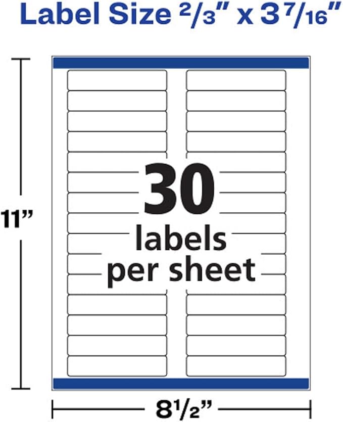 Avery File Folder Labels, Sure Feed Technology, 2/3" x 3-7/16", 750 Printable - Image 4