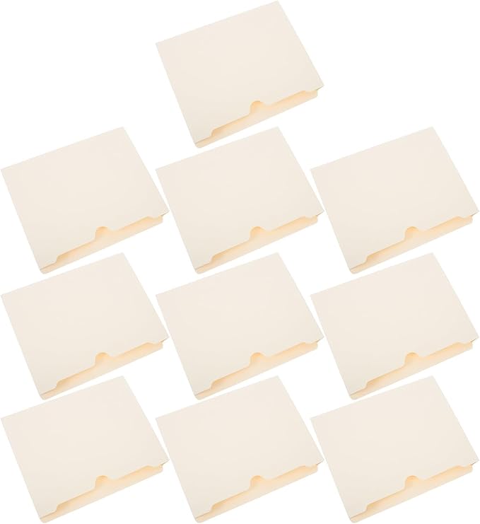 10pcs Beige Manila File Folders Letter Size by TOGEVAL