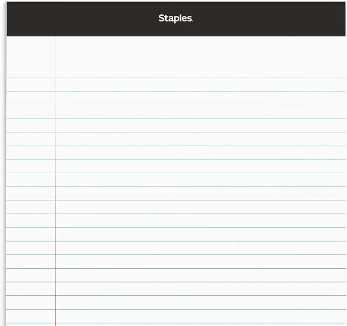STAPLES Notepads, 8.5” x 11.75”, Wide Ruled, 50 Sheets/Pad - Image 5