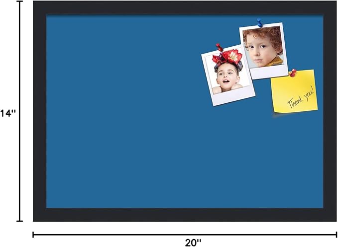 PinPix 20x14 Inch Cork Bulletin Board. This Decorative Framed Pin Board Comes with Navy Pastel Design and a Satin Black Frame. Ideal for Home Office Decor or Message Board (PinPix-1811)-DeskLoop Office