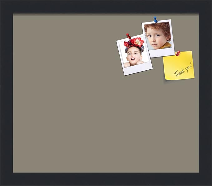PinPix 14x12 Inch Cork Bulletin Board. This Decorative Framed Pin Board Comes with Pewter Design and a Satin Black Frame. Ideal for Home Office Decor or Message Board (PinPix-1812)-DeskLoop Office