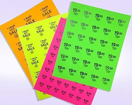 Pack of 100 Sheets, 8-1/2 x 11" Fluorescent Labels - Image 3