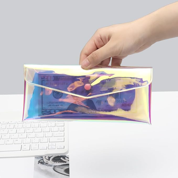 Mogoostry Rainbow Wallet with Cash Envelopes, PVC Money Holder - Image 3