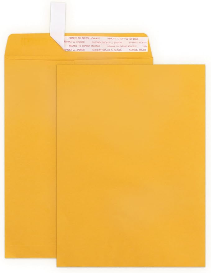 Goefun 9x12 Manilla Envelopes Self Seal, 100 GSM Brown Kraft Large Envelopes by Goefun