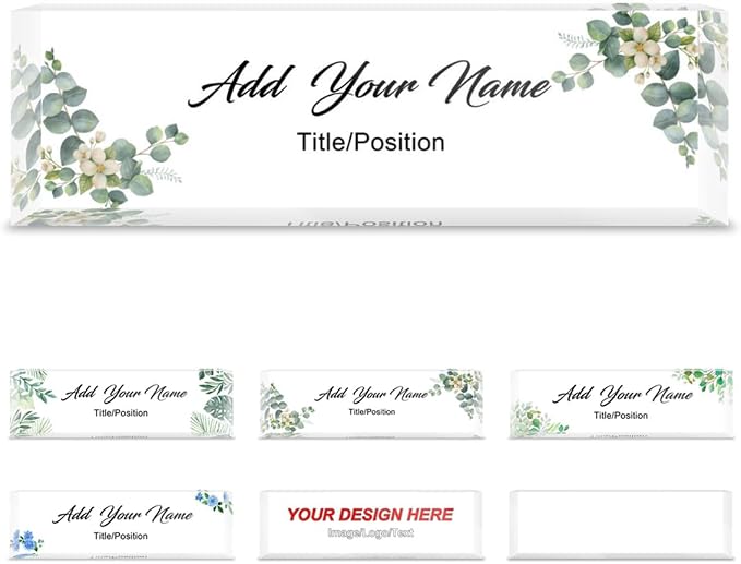 Custom Acrylic Desk Name Plate Personalized Blocks Customized Plaque Sign by OHAJPAK