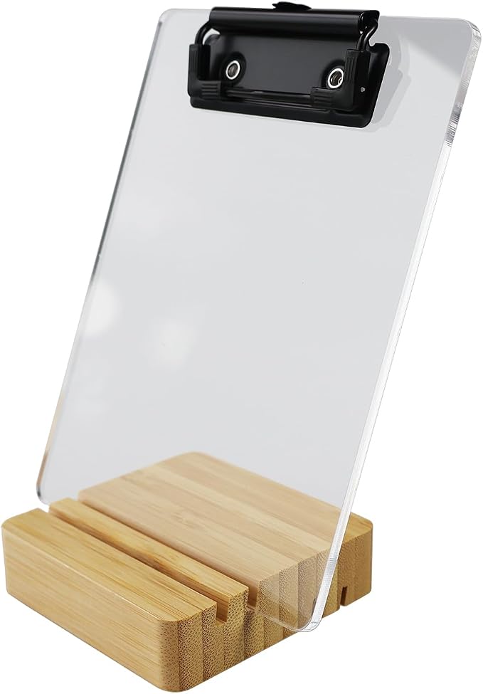 Mini Clipboard with Stand, Sign Holder, Document Typing Paper Stand, Menu by Banjiang