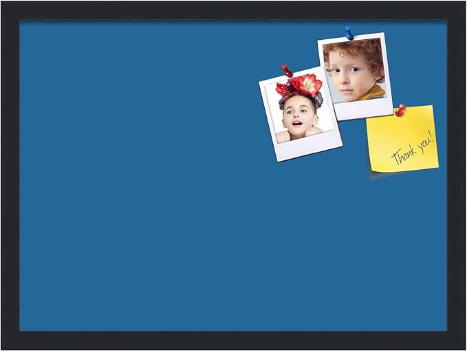 PinPix 22x16 Inch Cork Bulletin Board. This Decorative Framed Pin Board Comes with Navy Pastel Design and a Satin Black Frame. Ideal for Home Office Decor or Message Board (PinPix-1811)-DeskLoop Office