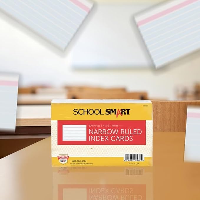 School Smart Ruled Index Card, 4 x 6 Inches, 90 lbs - Image 8