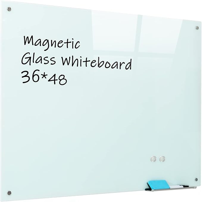 Magnetic Glass Whiteboard, Classroom & Home by NEOBAN
