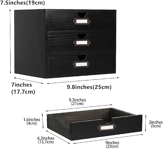 Wooden Storage Box Rustic Desktop Organizer - Image 3