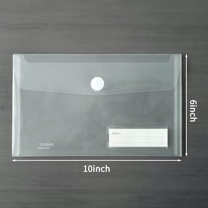 YoeeJob Plastic Envelopes with Hook & Loop Closure, 6x10 Receipt Envelope Money - Image 4