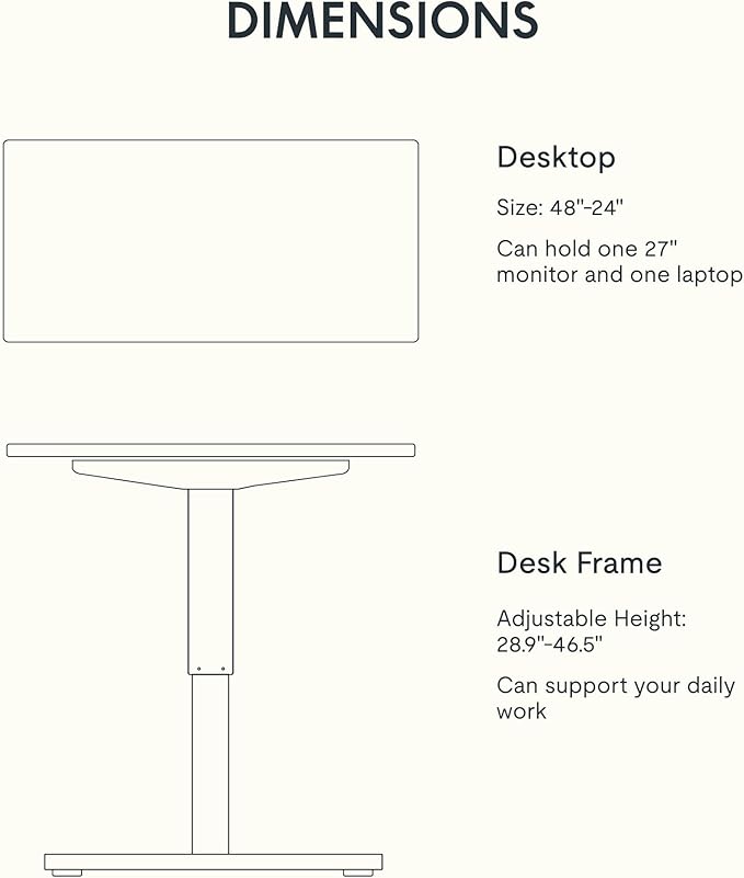 FLEXISPOT EN1 One Piece Standing Desk, 48 x 24 Inches Height Adjustable Desk Electric Stand up Desk Home Office Table for Computer Laptop (White Frame + Maple Desktop)-DeskLoop Office