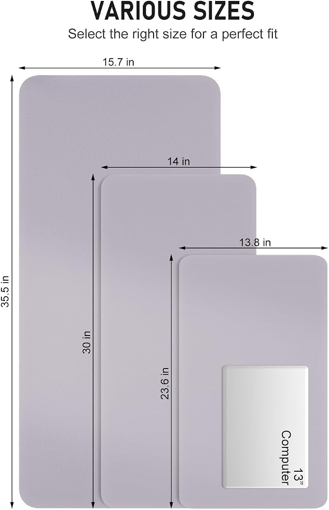 Desk Pad, 23.6" x 13.8" PU Leather Non-Slip Desk Mat Large Mouse Pad - Image 6