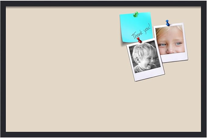 PinPix 34x22 Inch Cork Bulletin Board. This Decorative Framed Pin Board Comes with Desert Pastel Design and a Satin Black Frame. Ideal for Home Office Decor or Message Board (PinPix-1815)-DeskLoop Office