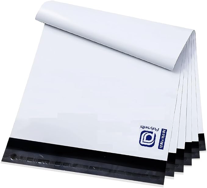 POLYSELLS 200 pcs 12x15.5 Inch White Poly Mailers Shipping Envelopes, Strong by POLYSELLS