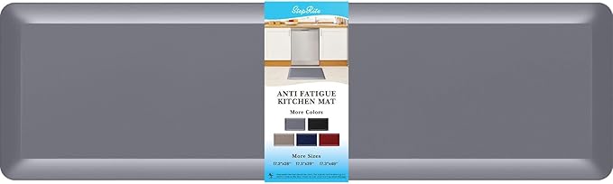 4/5 Inch Thick Kitchen Mat Anti Fatigue Mat Kitchen Rugs Kitchen Decor Non-Slip, Stain Resistant, Waterproof Kitchen Mats Desk Mat for Kitchen, Office, Workshop, Grey, 17'' x 60''-DeskLoop Office