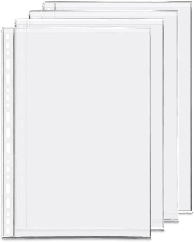 4 Pack B5 19 Holes Binder Pockets Plastic Binder Folders Waterproof 19 Holes by Zelten