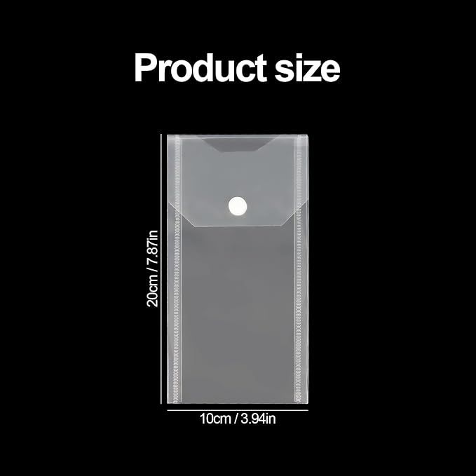 Plastic Envelopes 10 Pack Poly Envelopes Hook Loop Closure, Receipt Stickers - Image 3