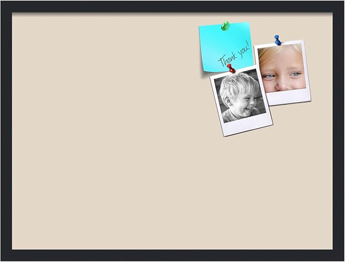 PinPix 27x20 Inch Cork Bulletin Board. This Decorative Framed Pin Board Comes with Desert Pastel Design and a Satin Black Frame. Ideal for Home Office Decor or Message Board (PinPix-1815)-DeskLoop Office