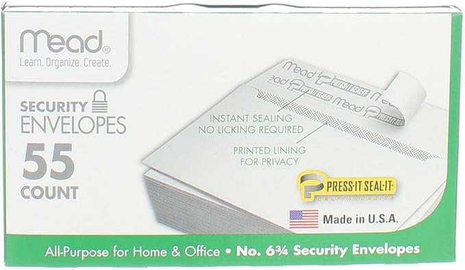 Mead Press-It Seal-It #6 3/4 Security Envelopes - Image 6