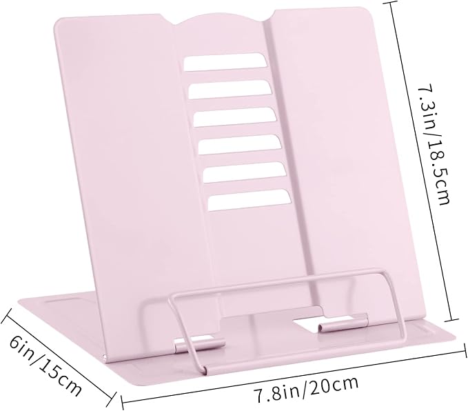 MSDADA Book Stand Metal Reading Rest Book Holder Adjustable Cookbook Documents - Image 4