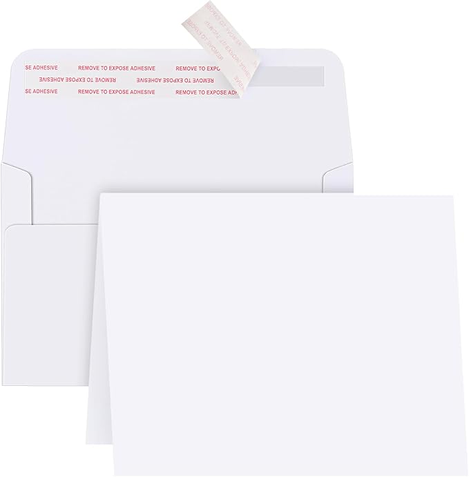 ACSTEP 50Pack Blank Cards and Envelopes 4X6 White Cardstock by ACSTEP