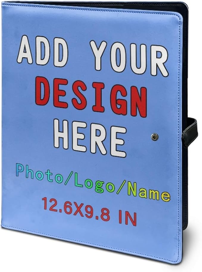 Personalized Leather Portfolio for Men Women, Custom Logo/Text/Photo Binder - Image 5