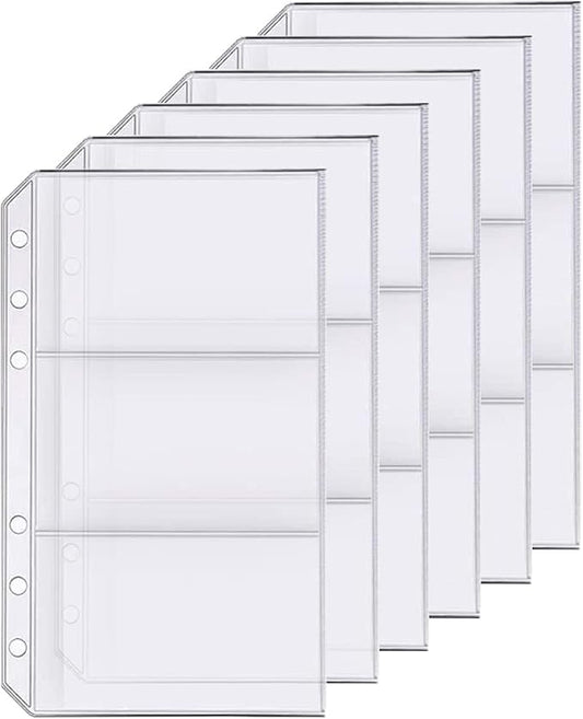 6 Pack A6 6 Holes Binder Name Card Holder Plastic Business Card Organizer by Zelten