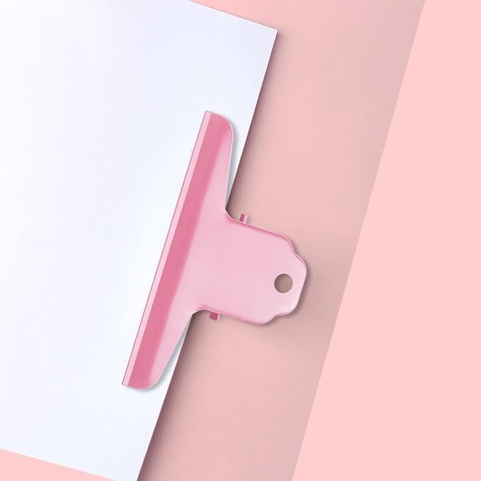 Large Heavy Duty Bulldog Clip, 3.9 Inch Pink Metal Binder Clips Strong Grip - Image 6