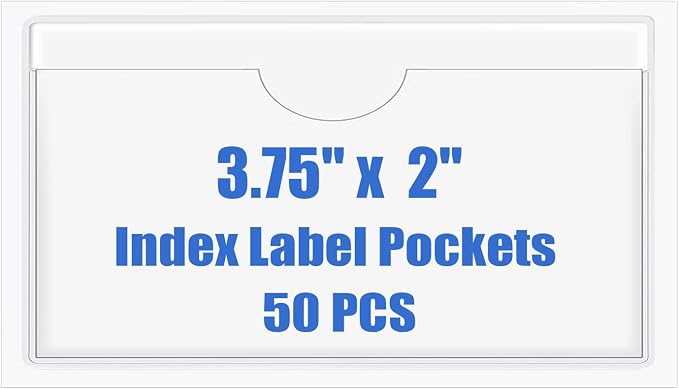 Origin-Joy 50 PCS Self-Adhesive Index Label Pockets by Origin-Joy