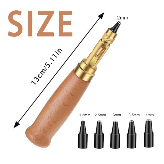 TLKKUE Adjustable Leather Hole Punch Automatic Screw Hole Punch Tool - Image 2