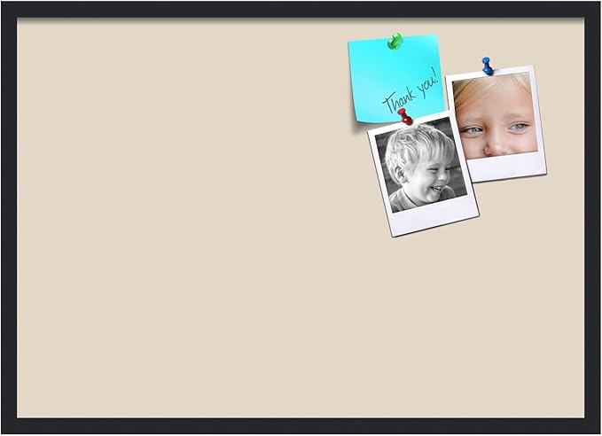 PinPix 34x24 Inch Cork Bulletin Board. This Decorative Framed Pin Board Comes with Desert Pastel Design and a Satin Black Frame. Ideal for Home Office Decor or Message Board (PinPix-1815)-DeskLoop Office