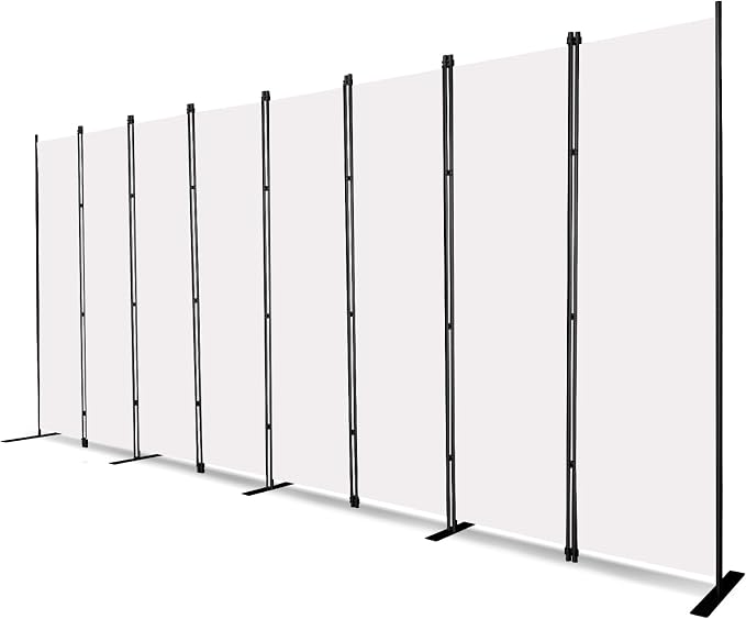 MAYOLIAH 8-Panel White Room Divider 6ft Tall Folding Privacy Screen Portable by MayoliahHome