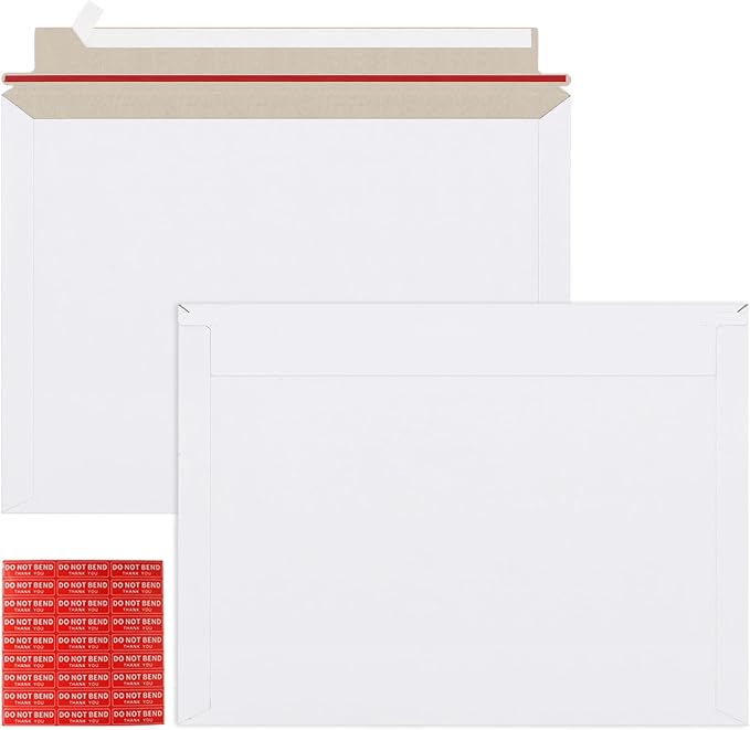 zmybcpack 50 Pack 10x13.5 inch Rigid Mailer Self Seal Photo Document Mailers by zmybcpack