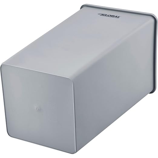 Global Industrial Square Plastic Garbage Can, Open Top, 55 Gallon Capacity, Indoor/Outdoor Rated, 19-1/2"W x 19-1/2"D x 34"H, Utility Trash Can, No Lid, Gray-DeskLoop Office