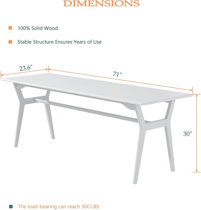 OSCHF Solid Wood Study Desk - Image 2