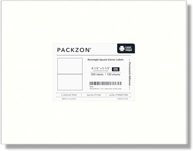 Shipping Labels with Self Adhesive, Square Corner, - Image 6