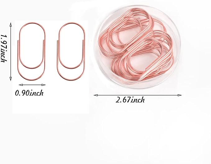 Jumbo Paper Clips, Wide Large Paper Clamps Rose Gold 2 inch 20pcs Durable and - Image 2