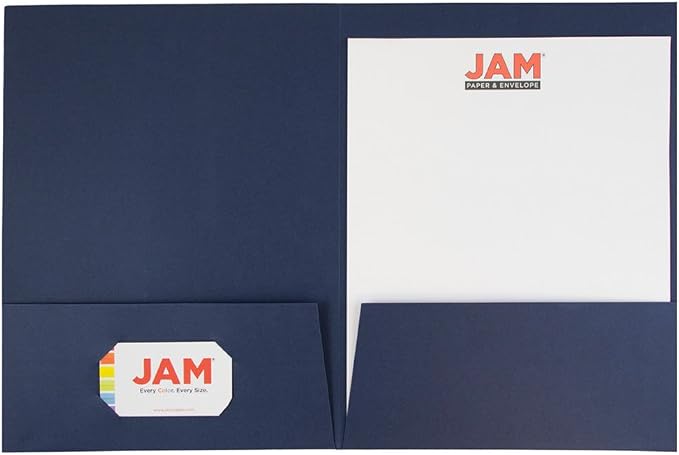 JAM PAPER Two Pocket Textured Linen Presentation Folders - Image 3