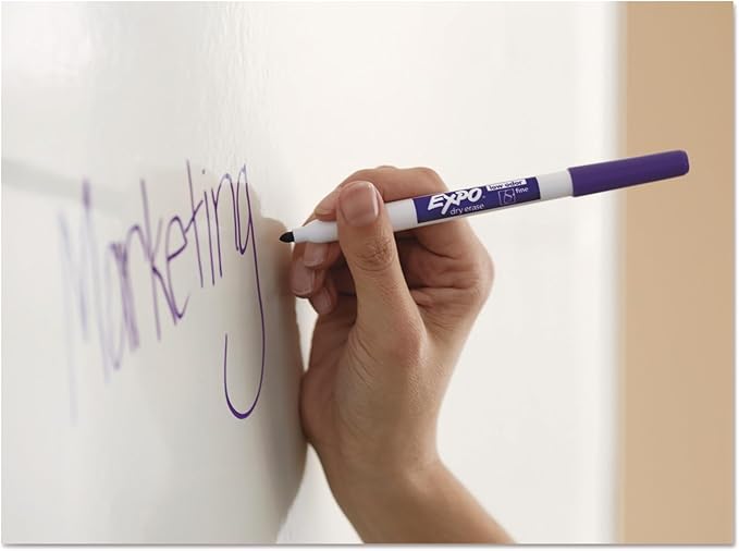 EXPO Low Odor Dry Erase Markers Fine Tip Black 12 Count-DeskLoop Office